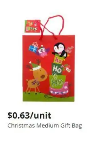 Dollarama Christmas Medium Gift Bag offer
