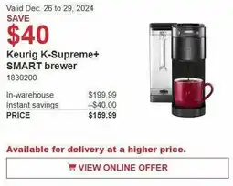 Costco Keurig K-Supreme+ SMART brewer offer