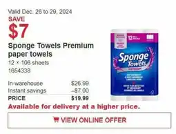 Costco Sponge Towels Premium paper towels offer