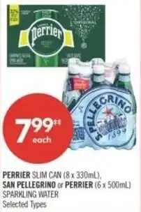 Shoppers Drug Mart Perrier slim can, san pellegrino or perrier sparkling water offer