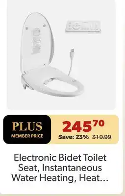 Shopper+ Electronic Bidet Toilet Seat, Instantaneous Water Heating, Heated Seat, Elongated - LIVINGbasics offer