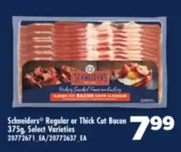 Real Canadian Superstore SCHNEIDERS REGULAR OR THICK CUT BACON, 375G offer