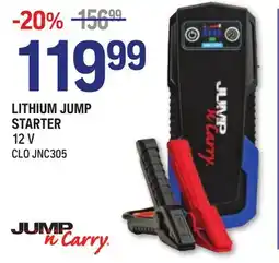 NAPA Auto Parts JUMP N CARRY LITHIUM JUMP STARTER offer