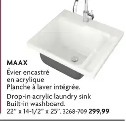 Home Hardware MAAX Drop-in. acrylic laundry sink- White offer