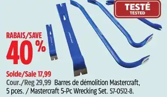 Canadian Tire Mastercraft 5-Pc Wrecking Set offer