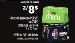 Provigo BOISSON GAZEUSE PEPSI OU 7UP , 6 X 222 ML offer