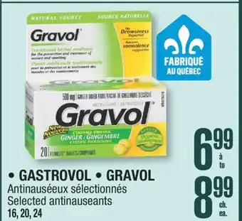Jean Coutu GASTROVOL, GRAVOL Selected antinauseants offer