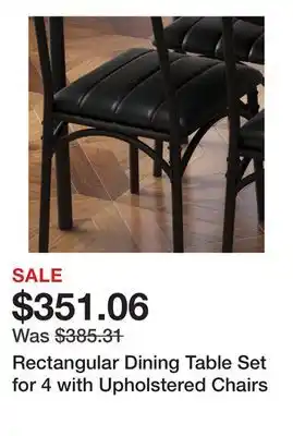 Bed Bath & Beyond Rectangular Dining Table Set for 4 with Upholstered Chairs offer