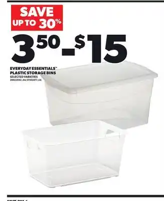 Loblaws EVERYDAY ESSENTIALS PLASTIC STORAGE BINS offer