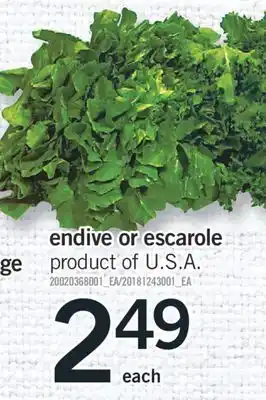 Fortinos ENDIVE OR ESCAROLE offer