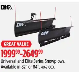 Canadian Tire Universal and Elite Series Snowplows offer