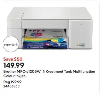 Staples Brother MFC-J1205W INKvestment Tank Multifunction Colour Inkjet Printer offer