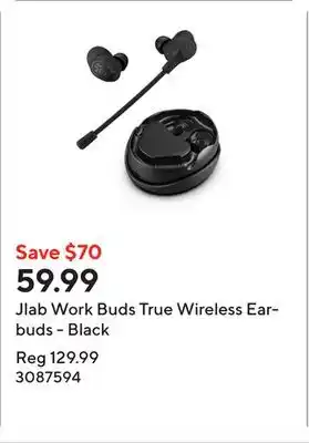 Staples Jlab Work Buds True Wireless Earbuds - Black offer