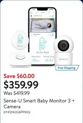 Walmart Sense-U Smart Baby Monitor 3 + Camera offer