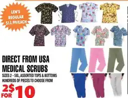 Len's Mill Stores DIRECT FROM USA MEDICAL SCRUBS offer