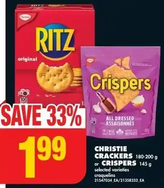 No Frills Christie crackers or crispers offer