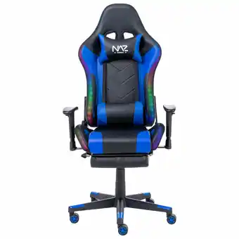 Best Buy Naz Ultimate Ergonomic Faux Leather RGB Gaming Chair - Blue/Black offer