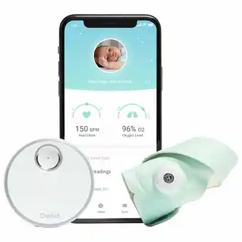 Best Buy Owlet Smart Sock 3 Heart Rate/Oxygen Baby Monitor (OWL-BM06NNBBYG) - Mint offer