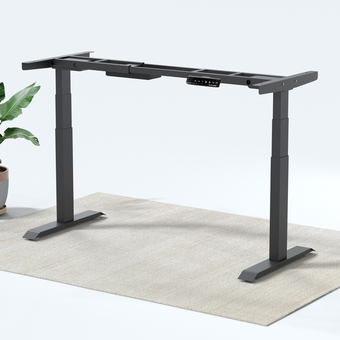 Best Buy MotionGrey Height Adjustable German Electric Dual Motors Sit to Stand Computer Home and Office Standing Desk Riser - Black Fr offer