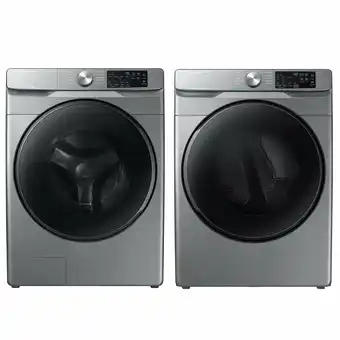 Best Buy Samsung 5.2 Cu. Ft. High Efficiency Front Load Washer & 7.5 Cu. Ft. Electric Steam Dryer - Platinum offer