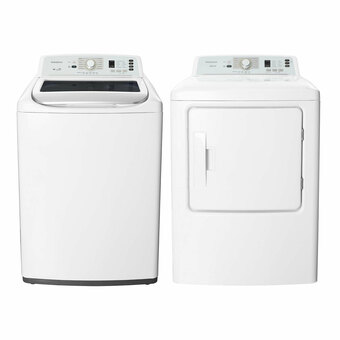 Best Buy Insignia 4.7 Cu. Ft. Top Load Washer and 6.7 Cu. Ft. Front Load Electric Dryer- White offer