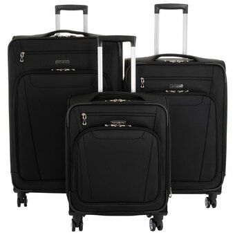 Best Buy Samsonite Coastal Sunset 3-Piece Soft Side Expandable Luggage Set - Black offer
