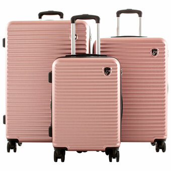 Best Buy Heys Durevole 3-Piece Hard Side Expandable Luggage Set - Rose Gold offer