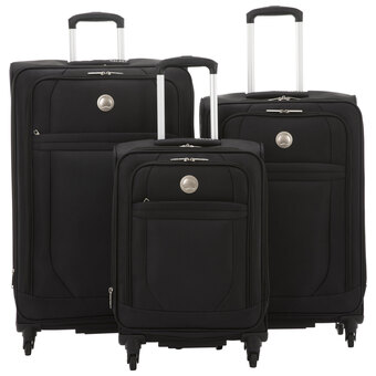 Best Buy Delsey Bandol 3-Piece Soft Side Expandable Luggage Set - Black offer
