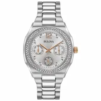 Best Buy Bulova 34mm Women's Dress Swarovski Crystal Stainless Steel Watch - Silver offer