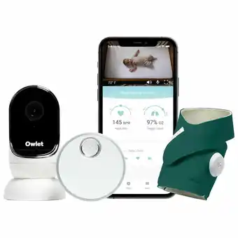 Best Buy Owlet Monitor Duo Smart Sock 3 Heart Rate/Oxygen & Video Baby Monitor (OWL-PS03N55SBYG) - Deep Sea Green offer