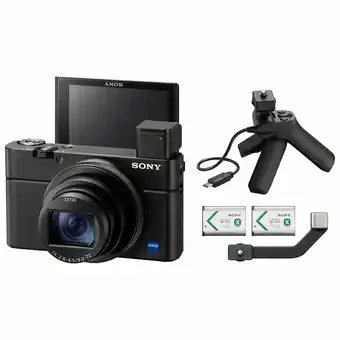 Best Buy Sony Cyber-shot RX100 VII Content Creator Vlogger 20.1MP Digital Camera & Shooting Grip Kit - Black offer