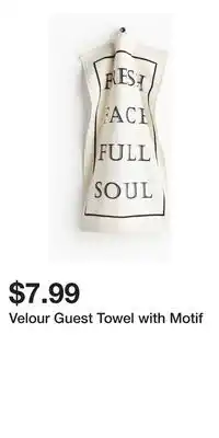 H&M Velour Guest Towel with Motif offer