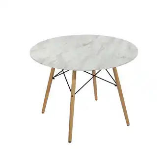 Best Buy FurnitureR Modern Round Marble Dining Table Coffee Table Muti-Function White for Kitchen Dining Room offer