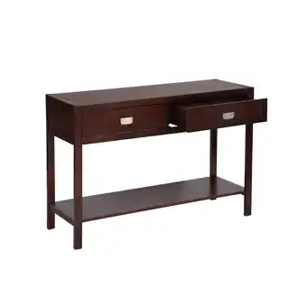 Best Buy FurnitureR Modern 44.3'' Brown Sofa Console Table Side Table Solid Wood with 2-Drawer for Entryway Hallway Table Entry Table, offer