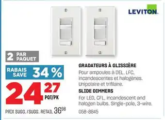 BMR GRADATEURS À GLISSIÈRE offer
