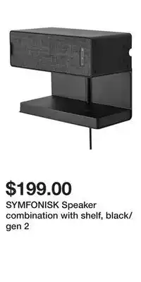 IKEA SYMFONISK Speaker combination with shelf, black/gen 2 offer