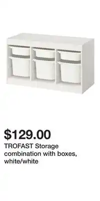 IKEA TROFAST Storage combination with boxes, white/white offer