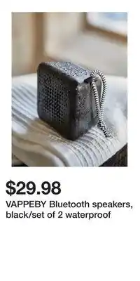 IKEA VAPPEBY Bluetooth speakers, black/set of 2 waterproof offer