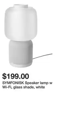 IKEA SYMFONISK Speaker lamp w Wi-Fi, glass shade, white offer