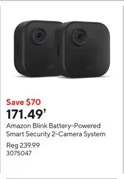 Staples Amazon Blink Battery-Powered Smart Security 2-Camera System offer