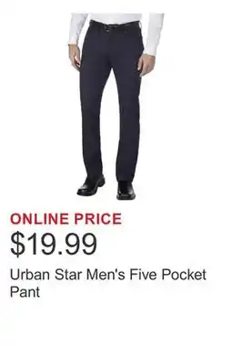 Costco Urban Star Men's Five Pocket Pant offer