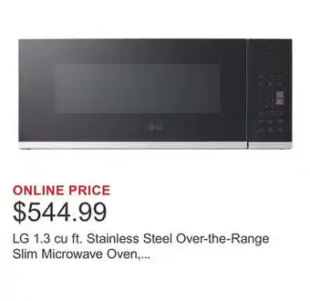 Costco LG 1.3 cu ft. Stainless Steel Over-the-Range Slim Microwave Oven, 400CFM offer