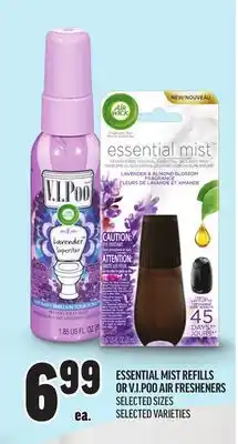 Metro ESSENTIAL MIST REFILLS OR V. I. POO AIR FRESHENERS offer