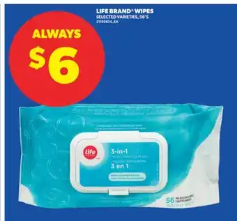 Real Canadian Superstore LIFE BRAND WIPES, 56' S offer