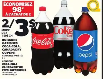 Provigo BOISSONS GAZEUSES COCA-COLA, CANADA DRY OU PEPSI, 2 L offer