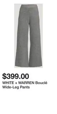 Holt Renfrew WHITE + WARREN Bouclé Wide-Leg Pants offer