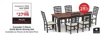 La Z Boy Canadel 7-Piece Solid Birch Dining Set offer