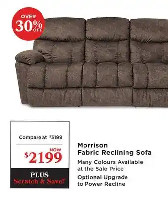 La Z Boy Morrison Fabric Reclining Sofa offer