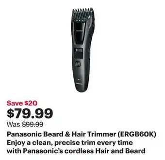 Best Buy Panasonic Beard & Hair Trimmer (ERGB60K) offer