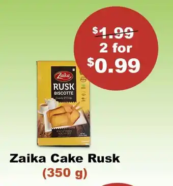 Atiya's Fresh Farm Zaika Cake Rusk offer